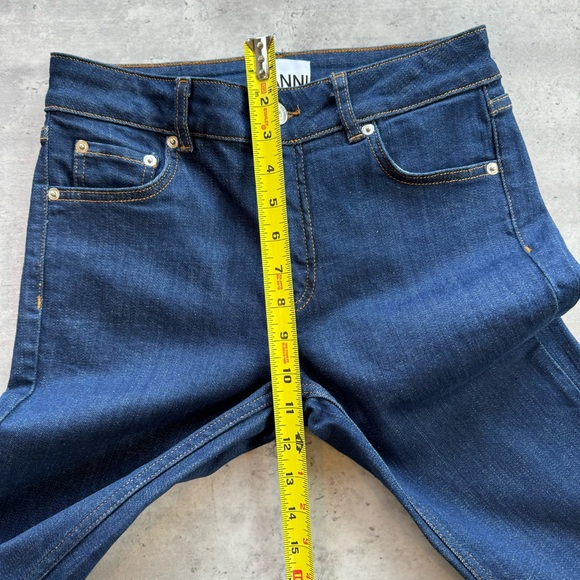 Ganni Mid Rise Dark Wash Jeans Like New, Size 26, 32” Inseam - Picture 8 of 9